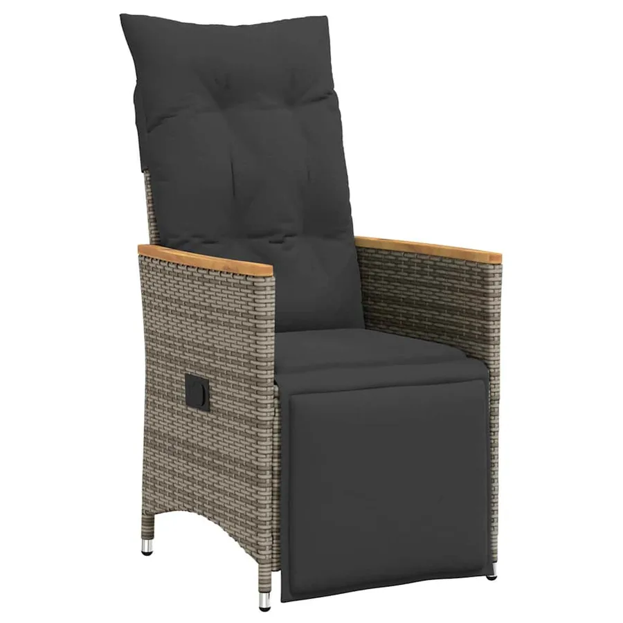 Ensemble de salle à manger pour jardin 3 pcs Gris polyrotin - 6