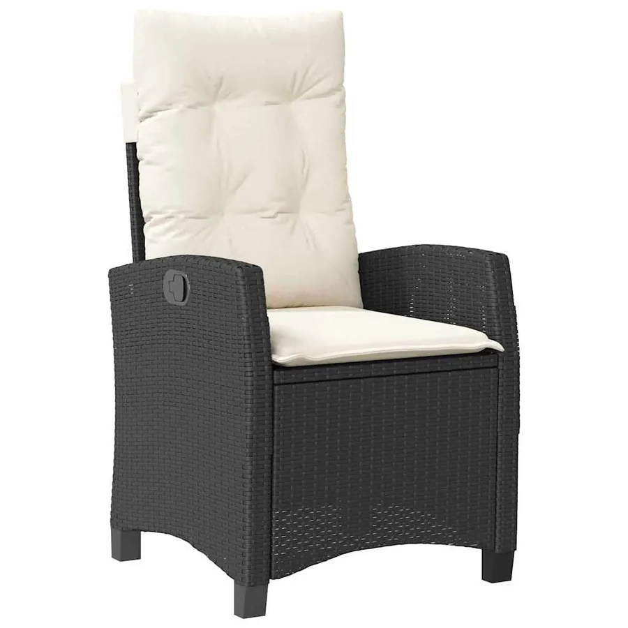 Ensemble de salle à manger pour jardin 3 pcs Noir polyrotin - 6