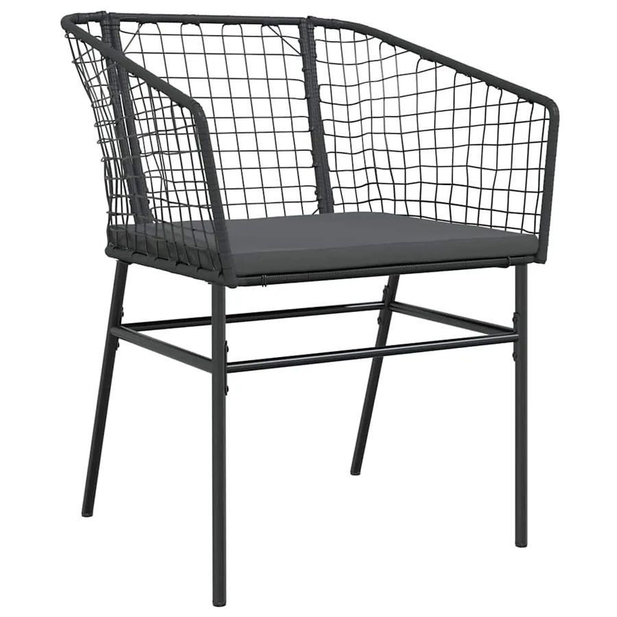 Ensemble de salle à manger pour jardin 5 pcs Noir polyrotin - 6