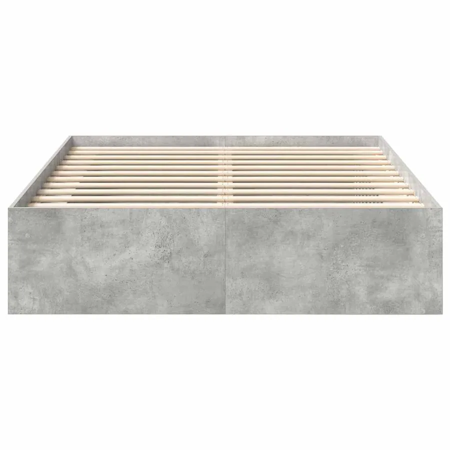 Cadre de lit sans matelas gris béton 135x190 cm - 5