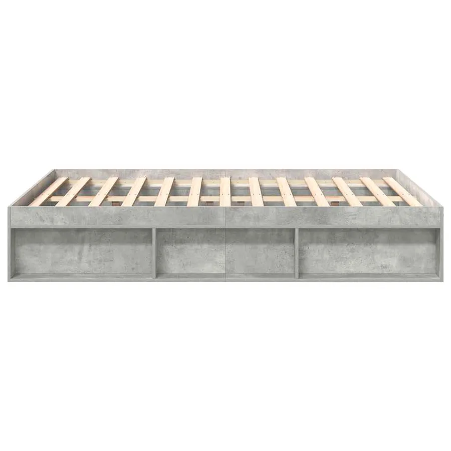 Cadre de lit sans matelas gris béton 135x190 cm - 6