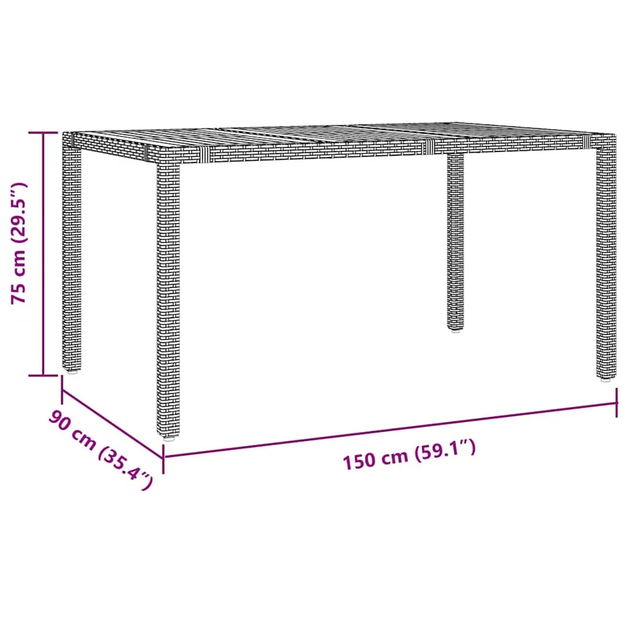 Ensemble de salle à manger pour jardin 5 pcs Gris polyrotin - 11