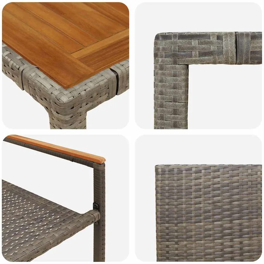 Ensemble de salle à manger pour jardin 5 pcs Gris polyrotin - 9
