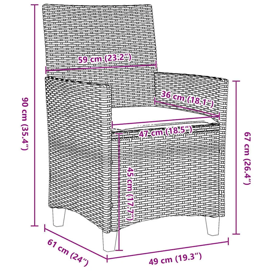 Ensemble de salle à manger pour jardin 5 pcs Gris polyrotin - 10
