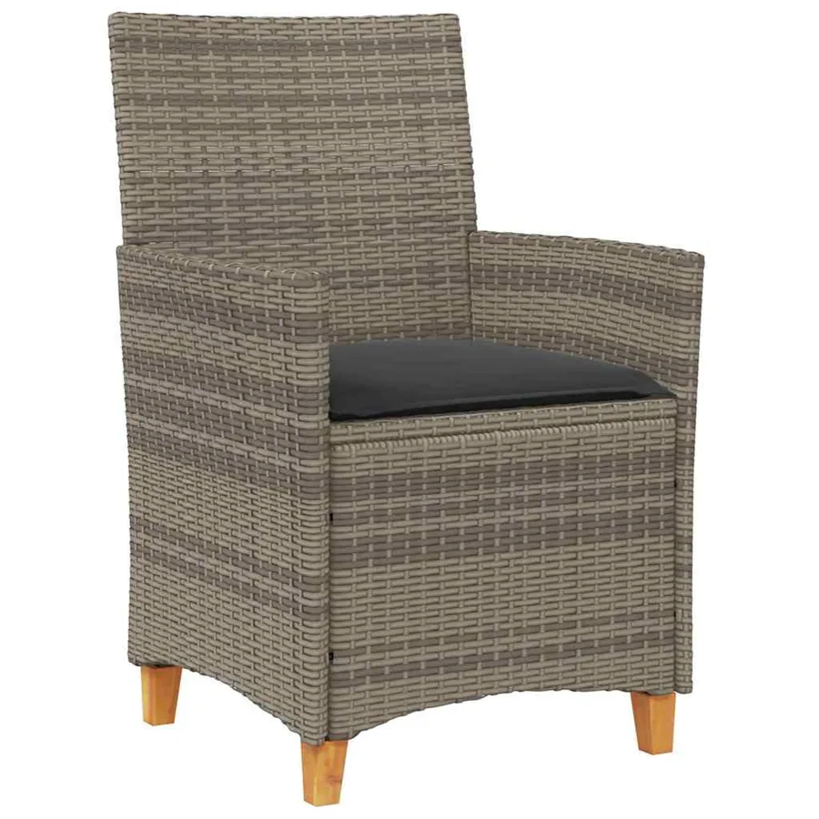 Ensemble de salle à manger pour jardin 5 pcs Gris polyrotin - 6