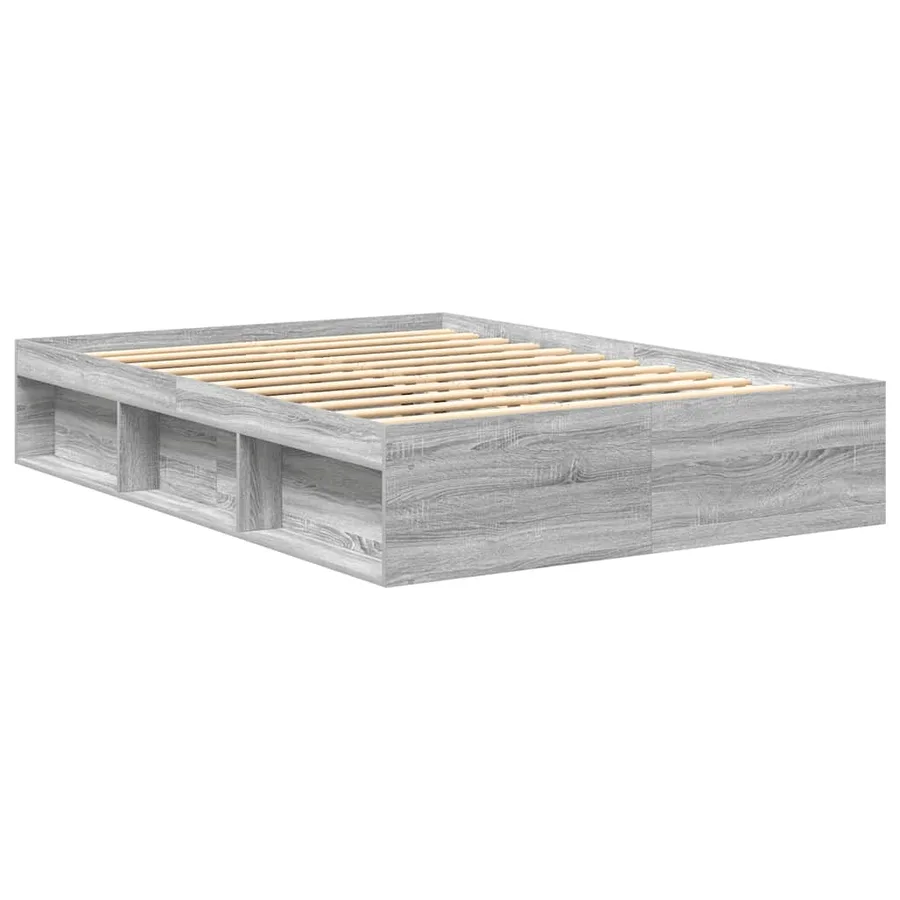 Cadre de lit sans matelas sonoma gris 135x190 cm - 3