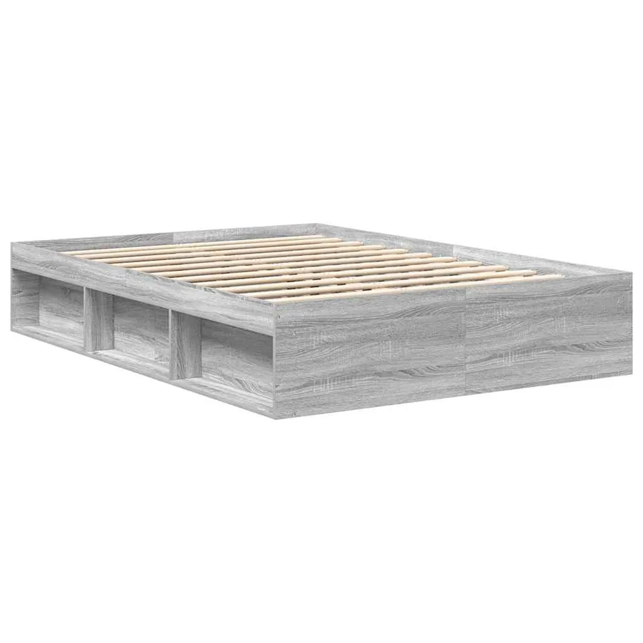 Cadre de lit sans matelas sonoma gris 135x190 cm - 7