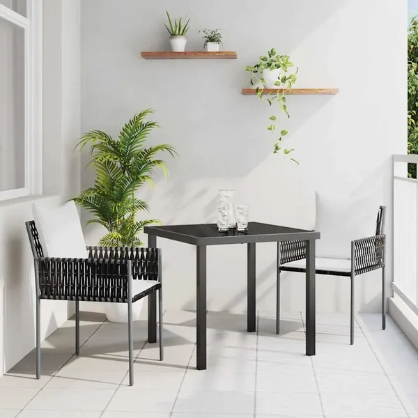 Ensemble de salle à manger pour jardin 3 pcs Marron et Noir