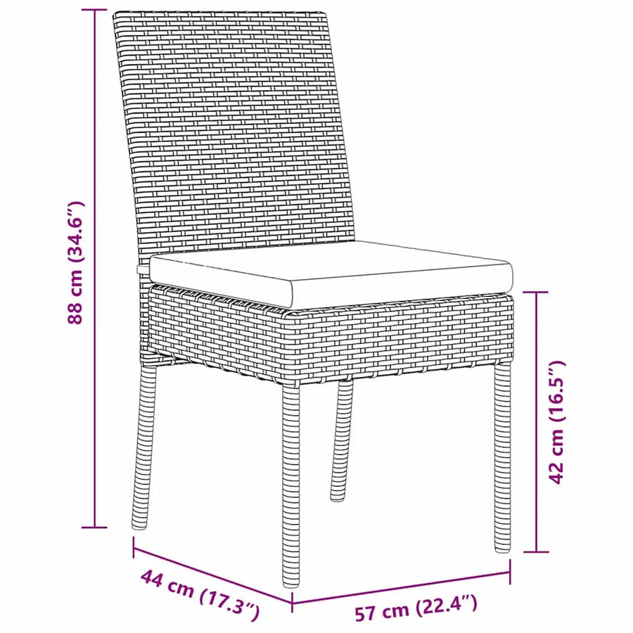 Ensemble de salle à manger pour jardin 5 pcs Noir - 10