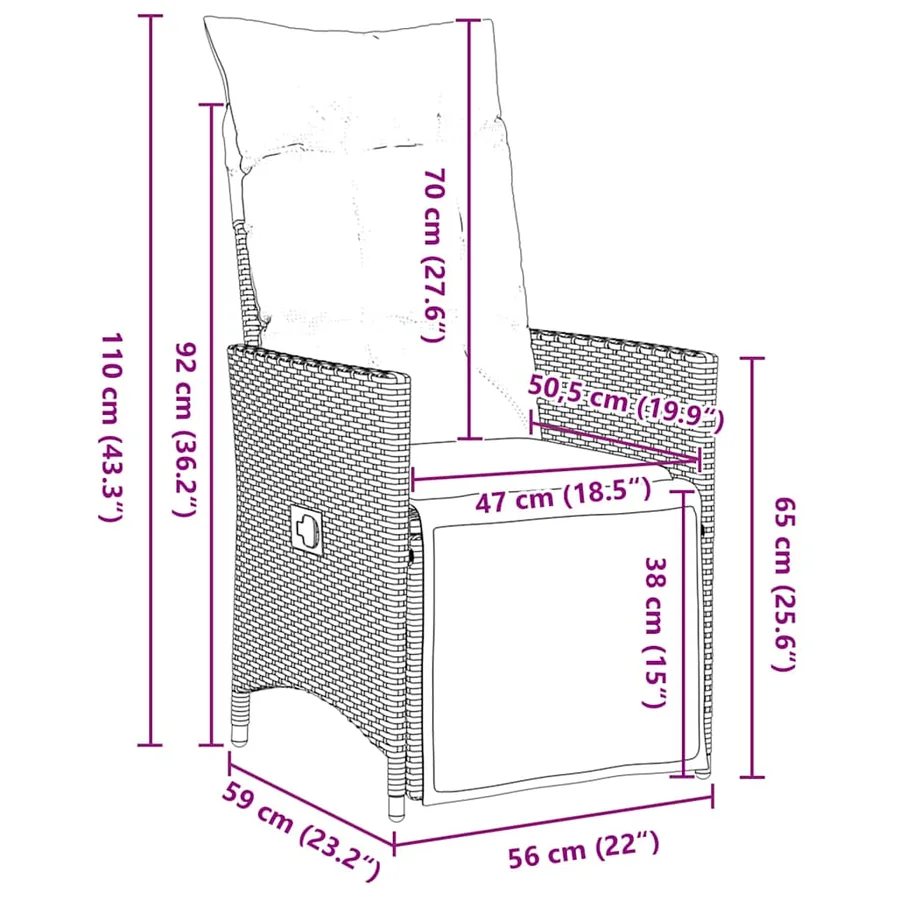 Ensemble de salle à manger pour jardin 5 pcs Gris polyrotin - 10