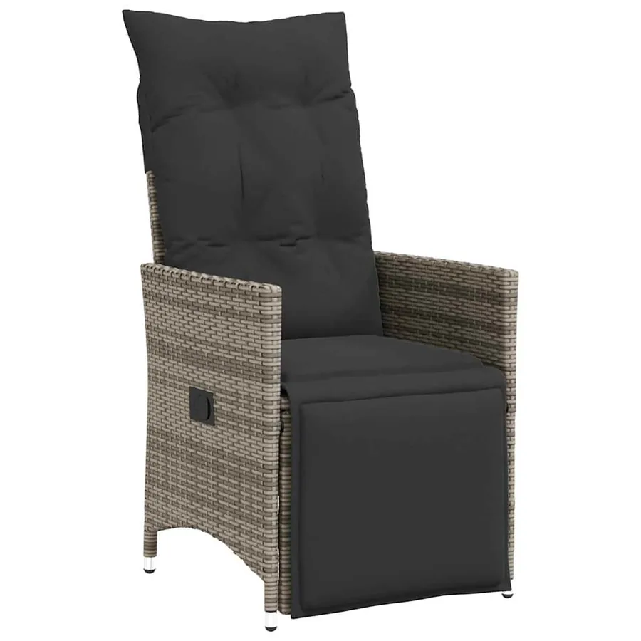 Ensemble de salle à manger pour jardin 5 pcs Gris polyrotin - 6