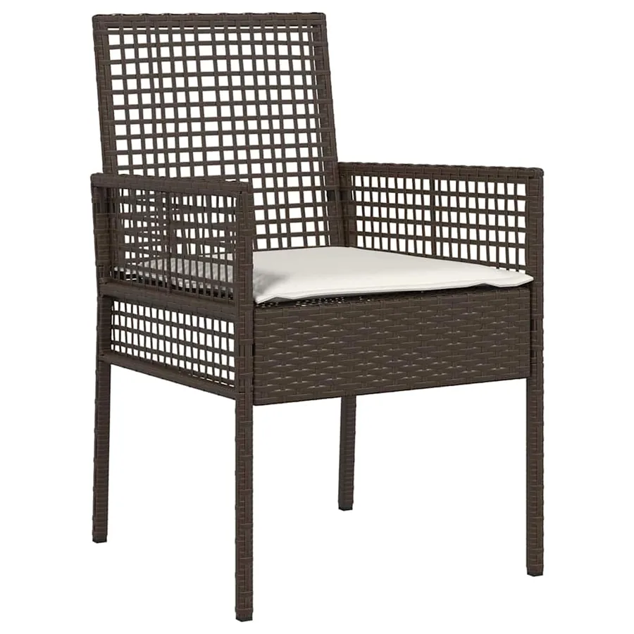 Ensemble de salle à manger pour jardin 3 pcs Marron polyrotin - 6