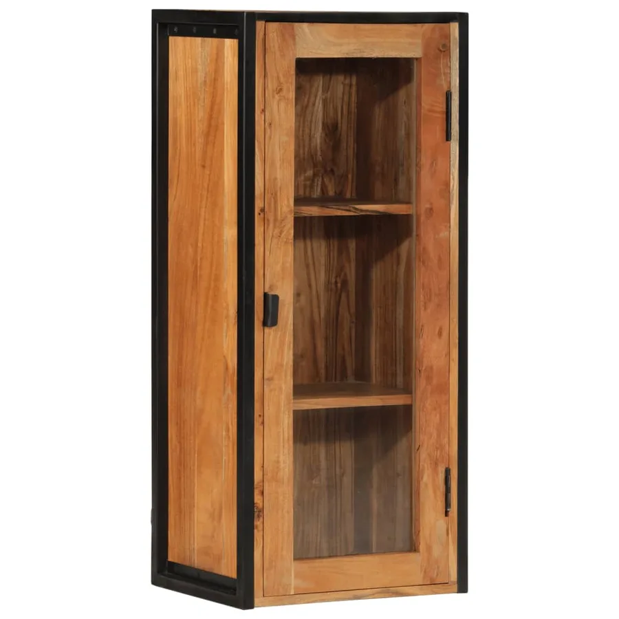 Armoire de salle de bain murale bois massif d'acacia et fer - 10