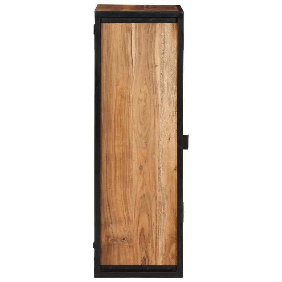 Armoire de salle de bain murale bois massif d'acacia et fer - 4