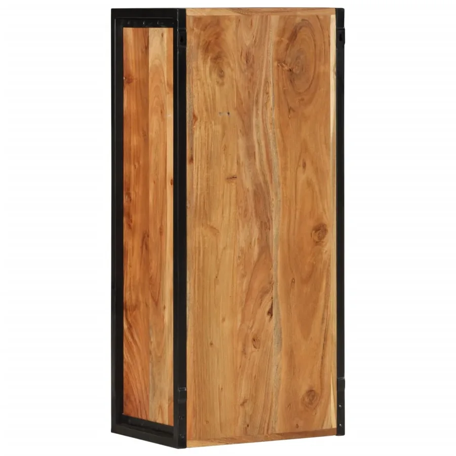 Armoire de salle de bain murale bois massif d'acacia et fer - 5