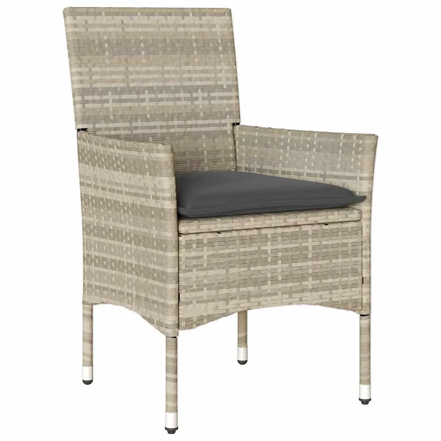 Ensemble de salle à manger pour jardin 3 pcs Gris clair - 6