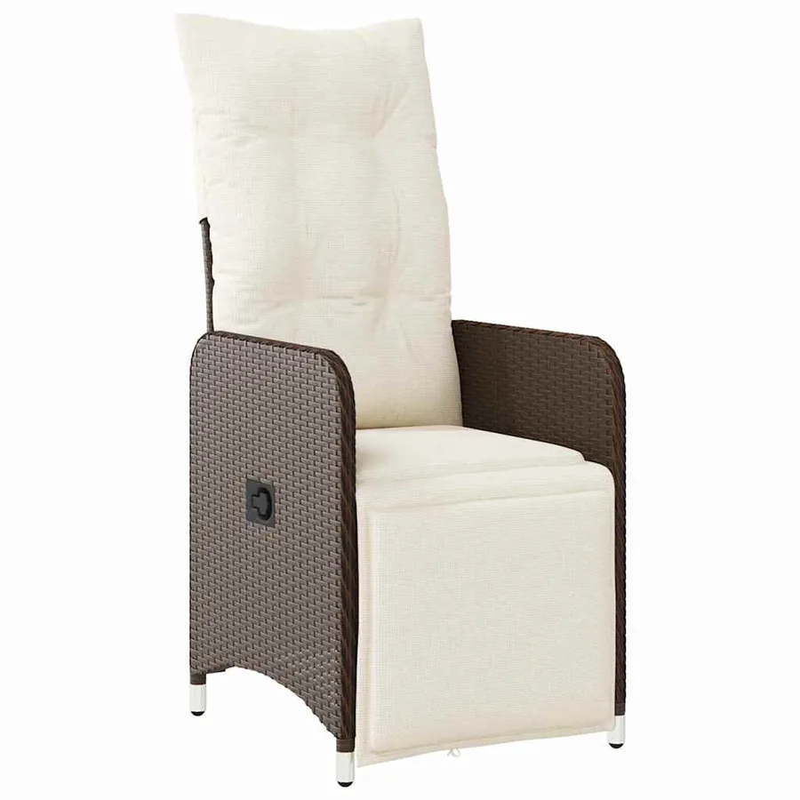 Ensemble de salle à manger pour jardin 3 pcs Marron polyrotin - 6