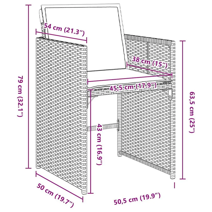 Ensemble de salle à manger pour jardin 5 pcs Gris polyrotin - 10