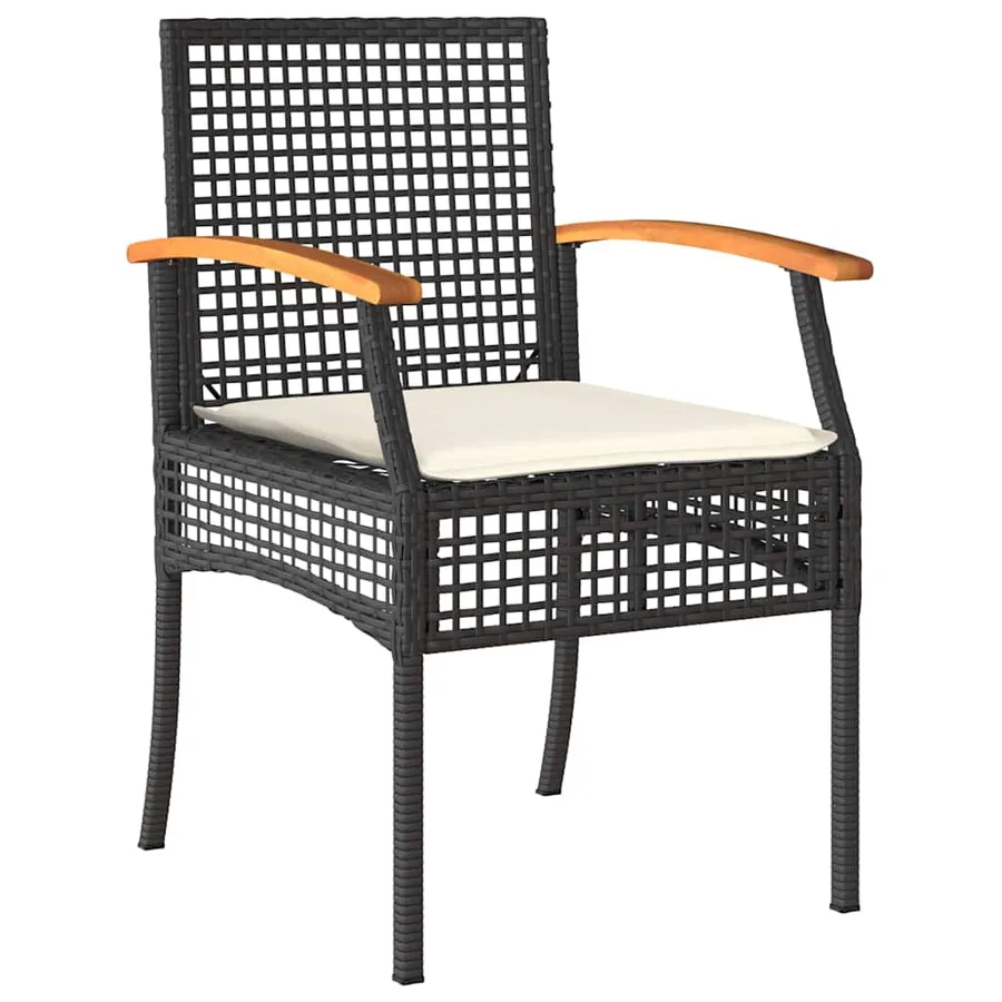 Ensemble de salle à manger pour jardin 5 pcs Noir Rotin - 6