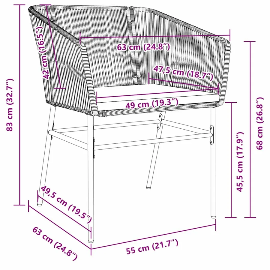 Ensemble de salle à manger pour jardin 5 pcs Marron - 10