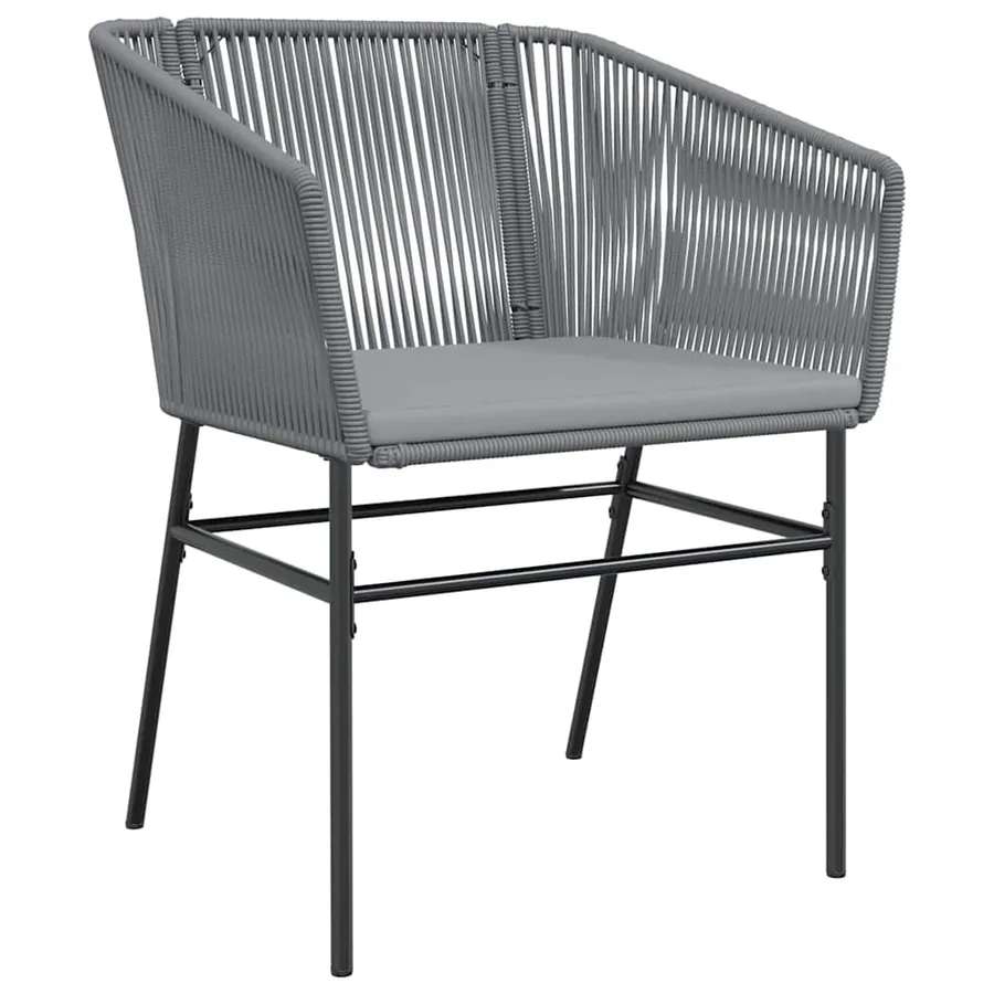 Ensemble de salle à manger pour jardin avec coussin 3 pcs Gris - 6