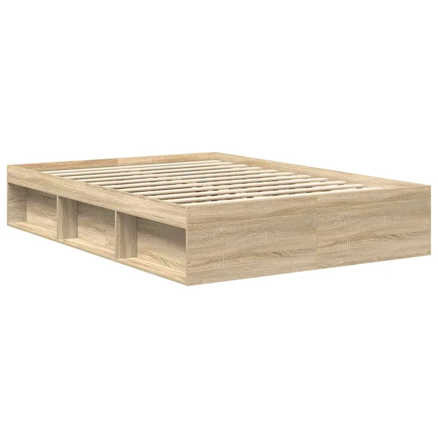 Cadre de lit sans matelas chêne sonoma 120x200 cm - 4