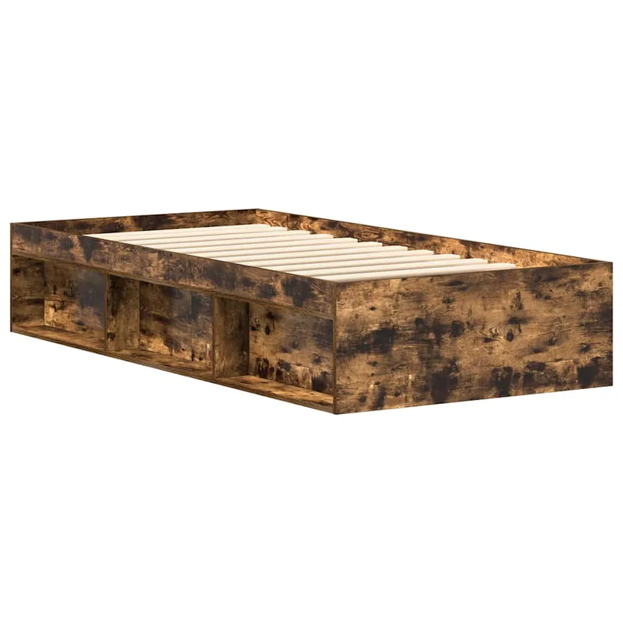 Cadre de lit sans matelas chêne fumé 90x200 cm - 4