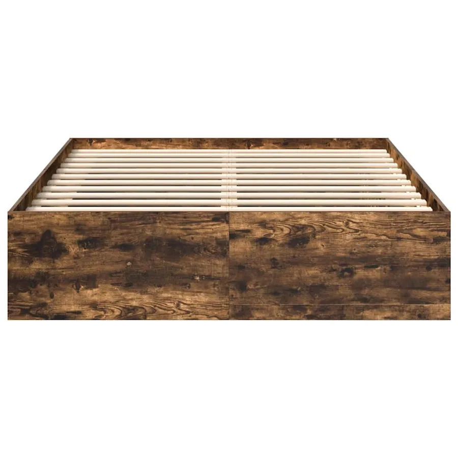 Cadre de lit sans matelas chêne fumé 120x200 cm - 5