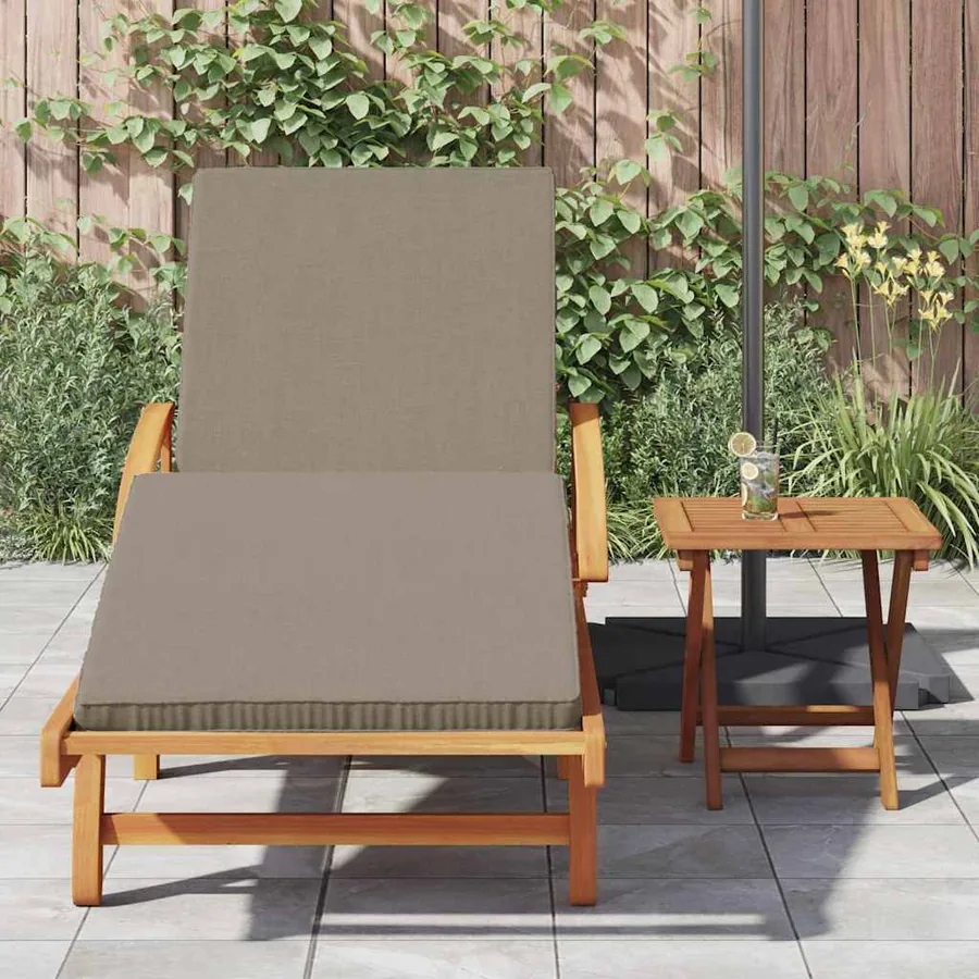 Transat 2 pcs Taupe 200 x 67 x 84 cm Bois d'Acacia Massif - 3