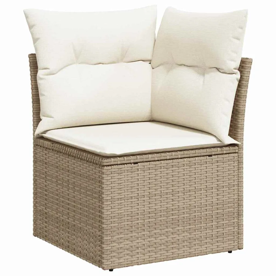 Ensemble de Canapés avec coussin 8 pcs Beige et crème polyrotin - 7