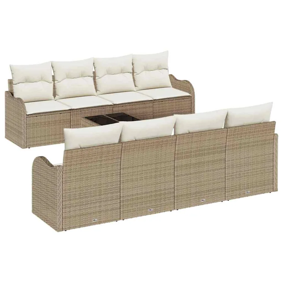 Ensemble de canapé de jardin Beige 55 x 55 x 37 cm polyrotin - 2