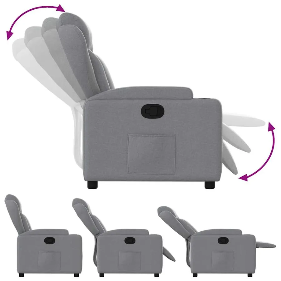 Fauteuil inclinable Gris clair Tissu - 4