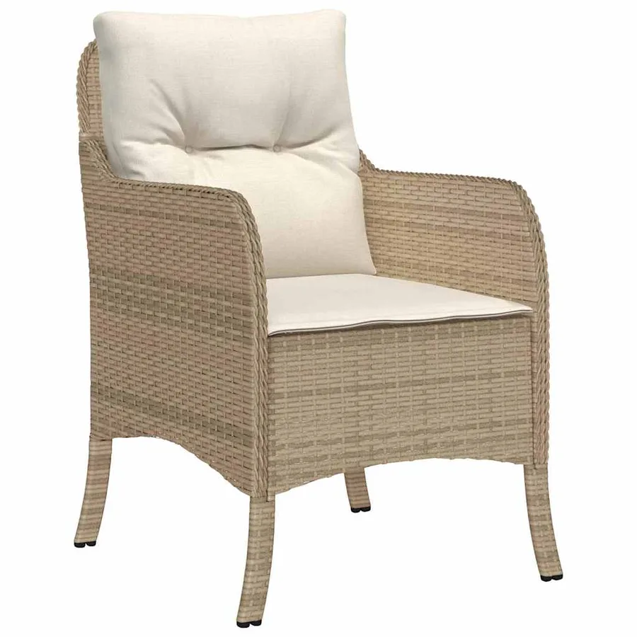 Ensemble de salle à manger pour jardin 5 pcs Beige polyrotin - 6