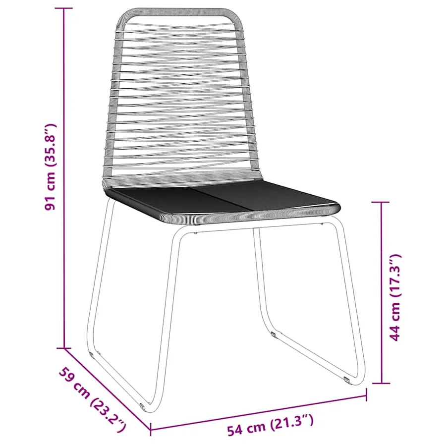 Ensemble de salle à manger pour jardin 5 pcs Noir - 10