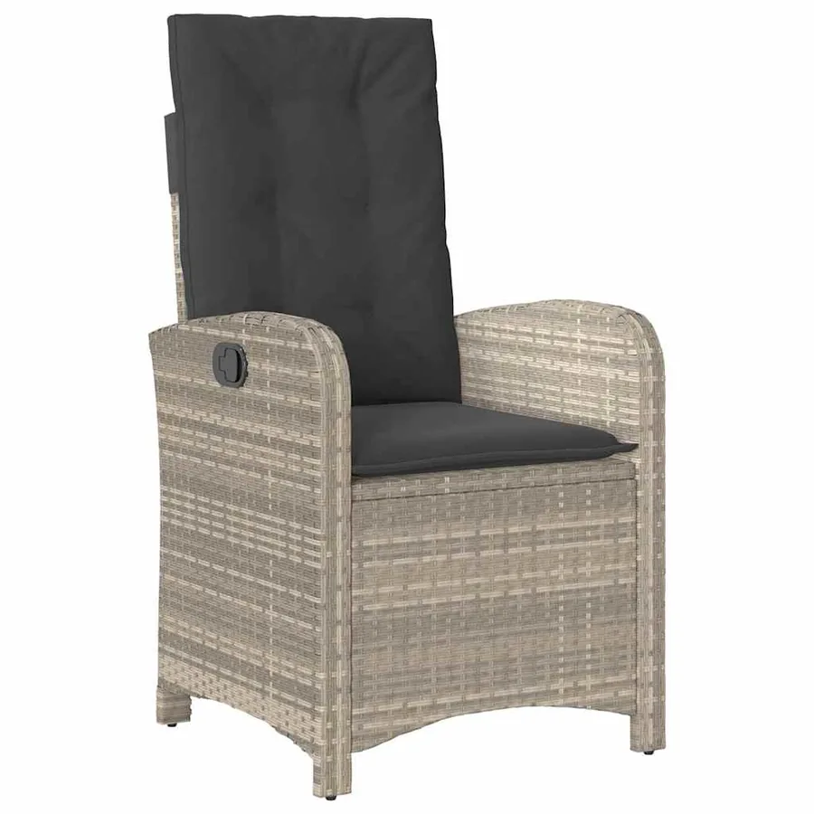 Ensemble de salle à manger pour jardin 3 pcs Gris clair - 6