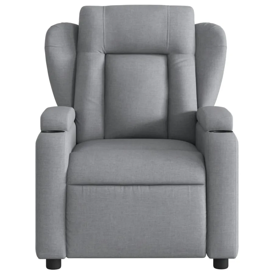 Fauteuil inclinable en tissu gris clair - 6