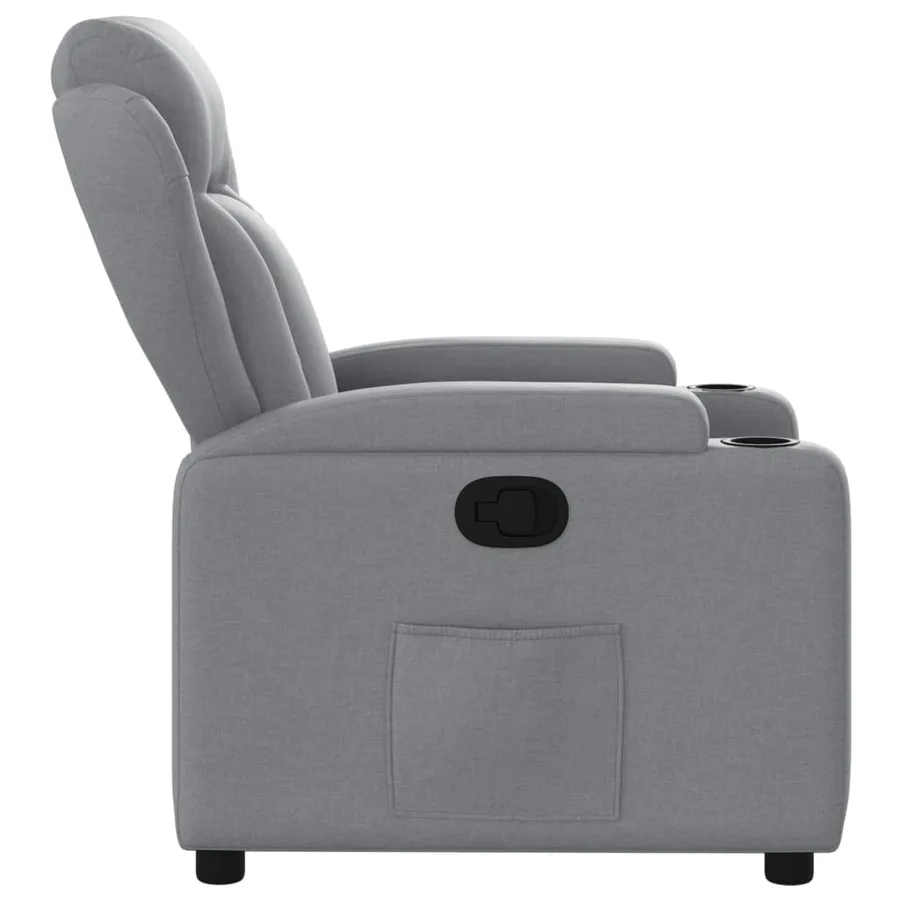 Fauteuil inclinable en tissu gris clair - 7
