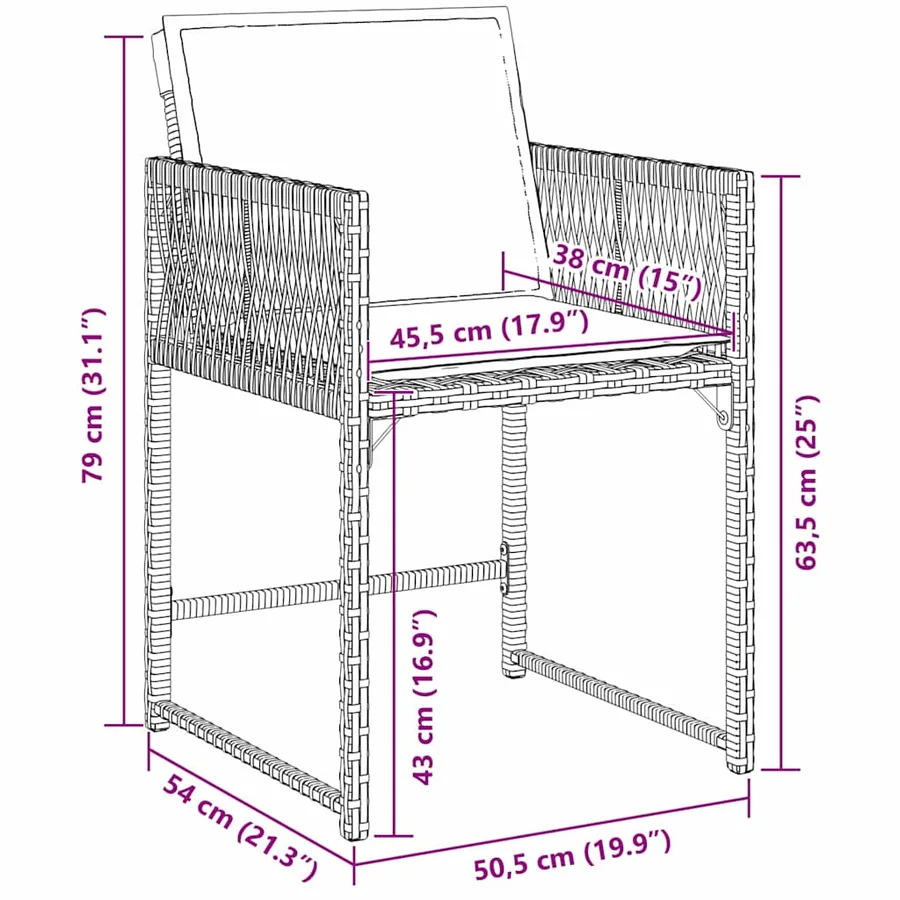 Ensemble de salle à manger pour jardin 5 pcs Gris polyrotin - 8
