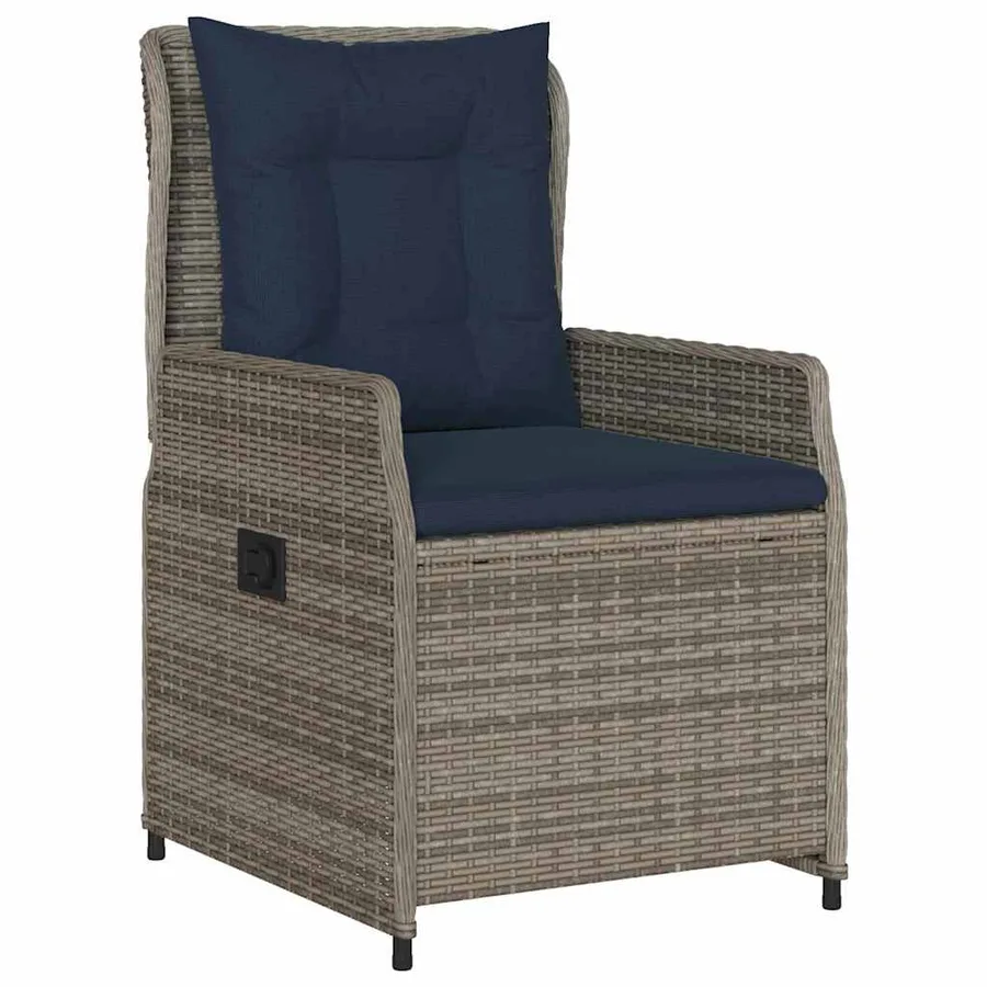 Ensemble de salle à manger pour jardin 5 pcs Gris Poly rotin - 6