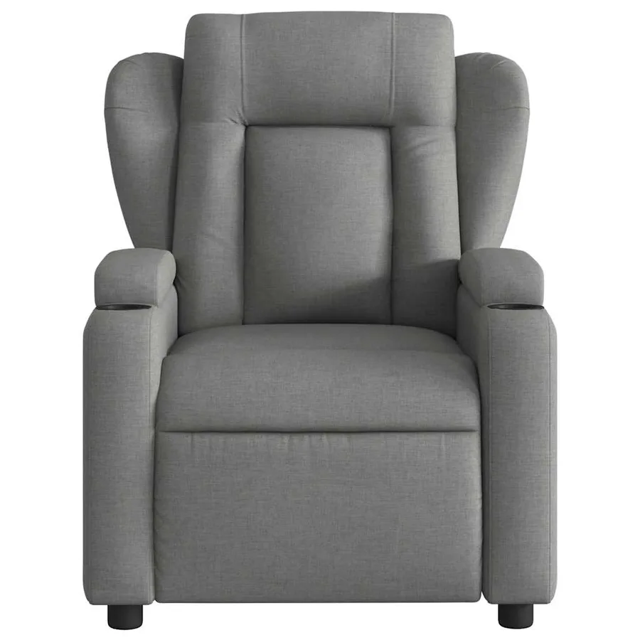 Fauteuil inclinable de massage gris foncé tissu - 7