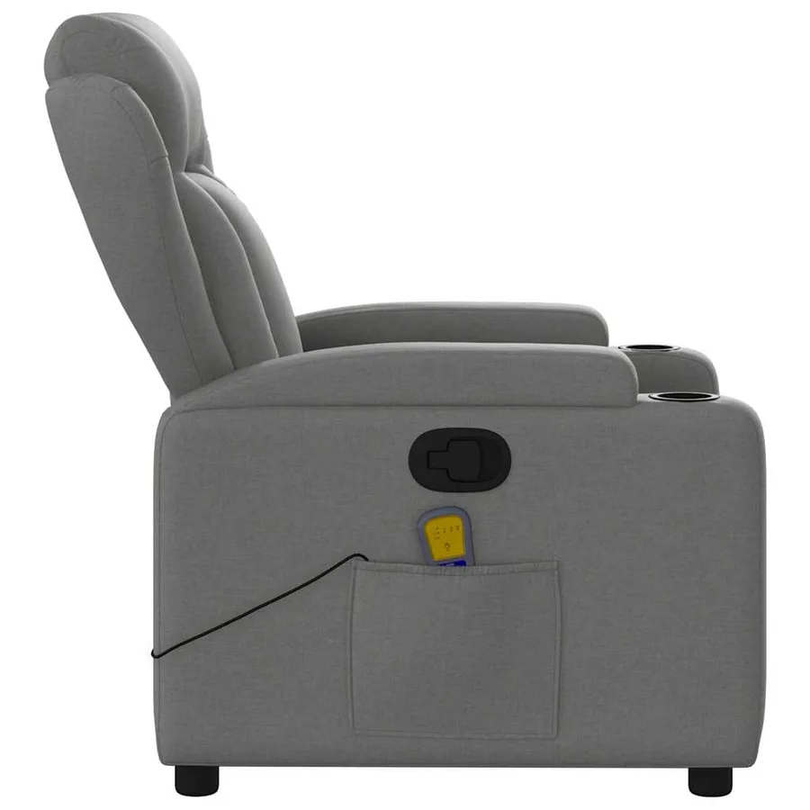 Fauteuil inclinable de massage gris foncé tissu - 8