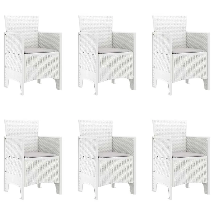 Ensemble de salle à manger pour jardin 7 pcs Blanc - 5