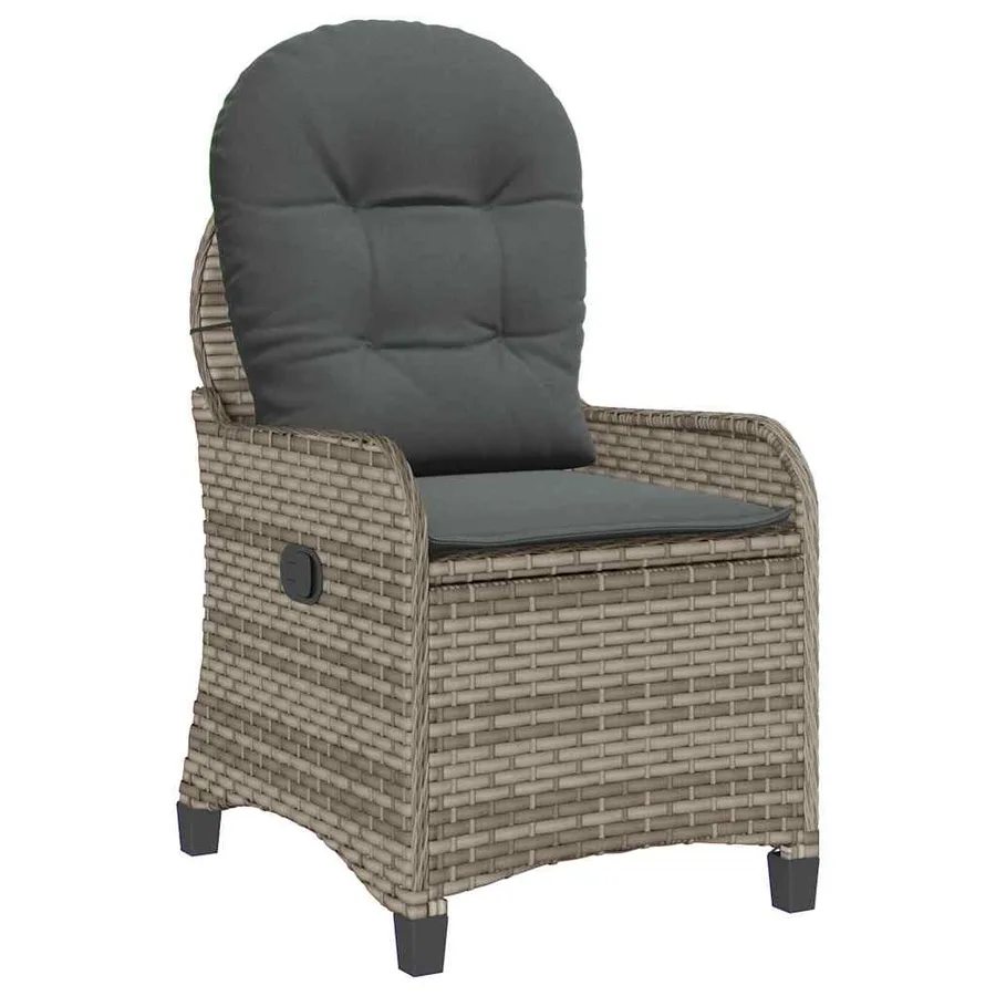 Fauteuil inclinable avec coussin Gris 56 x 66 x 95 cm polyrotin - 2