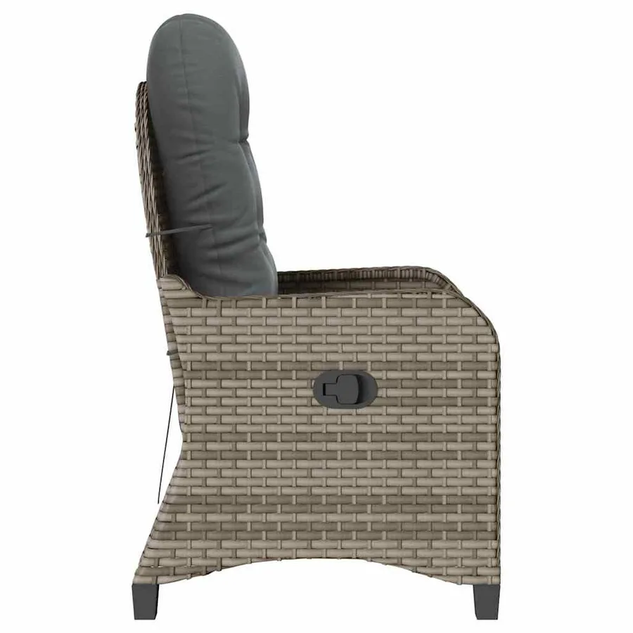 Fauteuil inclinable avec coussin Gris 56 x 66 x 95 cm polyrotin - 6