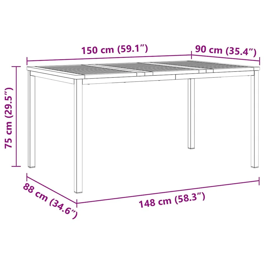 Ensemble de salle à manger pour jardin 5 pcs - 11