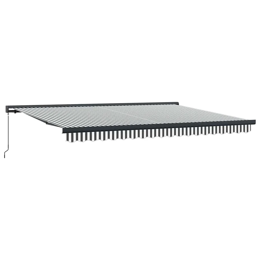Auvent rétractable anthracite et blanc 4,5x3 m tissu/aluminium - 2
