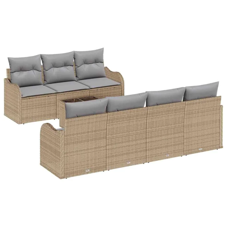 Ensemble de canapé de jardin Beige 55 x 55 x 37 cm polyrotin - 2