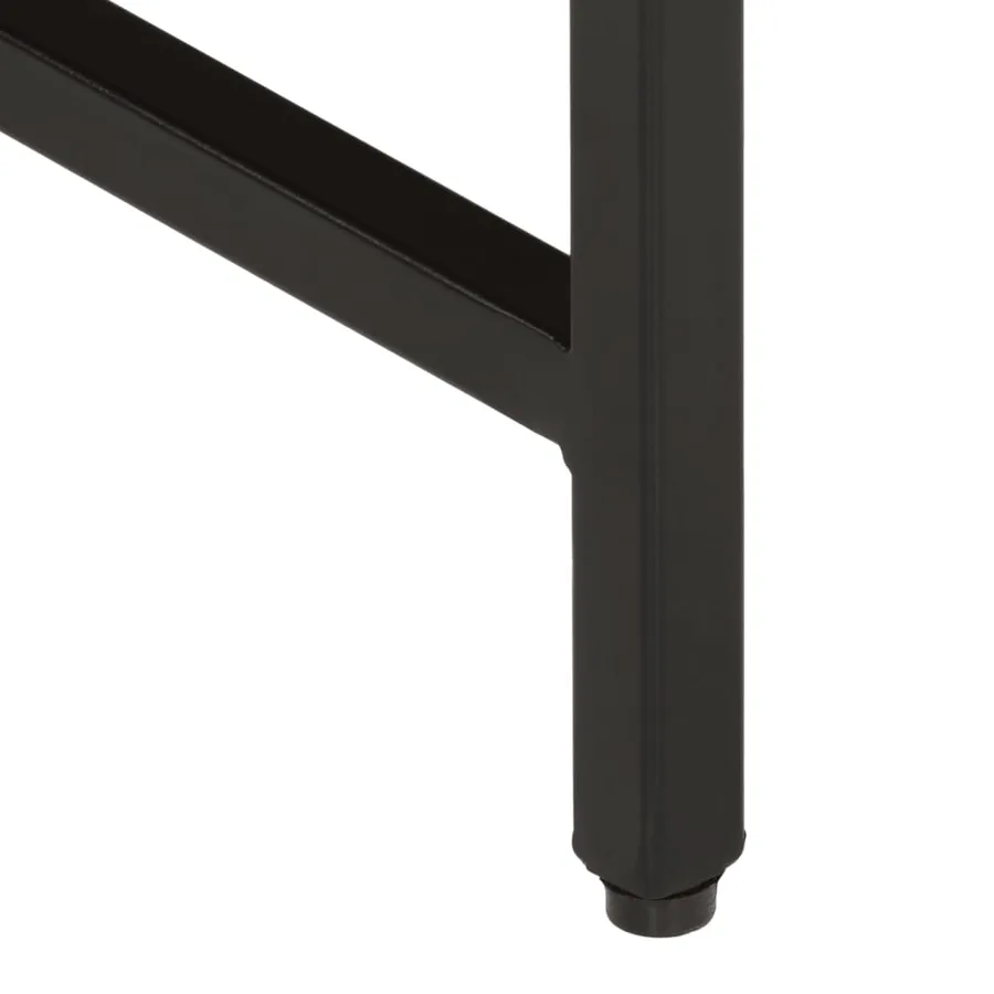 Tables basses gigognes 3pcs bois de manguier massif brut et fer - 6