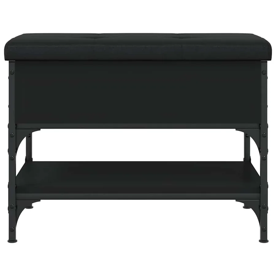 Banc à chaussures noir 62x42x45 cm bois d'ingénierie - 6