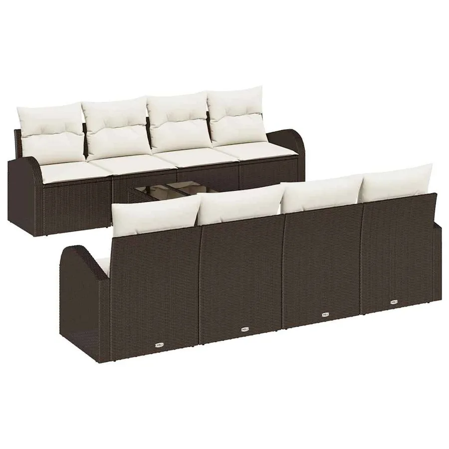 Ensemble de canapé de jardin Marron 55 x 55 x 37 cm polyrotin - 2